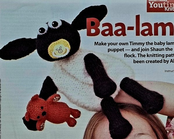 ALAN DART Timmy Lamb glove puppet toy knitting pattern